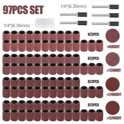 CMCP Sanding Drum Set Grit #80 #100 #120 Dremel With Sanding Mandrels Sanding Bands For Dremel Rotary Tools Abrasive Tools