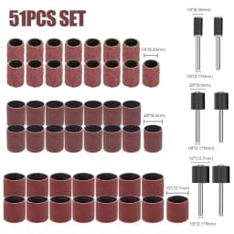CMCP Sanding Drum Set Grit #80 #100 #120 Dremel With Sanding Mandrels Sanding Bands For Dremel Rotary Tools Abrasive Tools