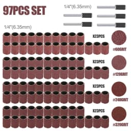 CMCP Sanding Drum Set Grit #80 #100 #120 Dremel With Sanding Mandrels Sanding Bands For Dremel Rotary Tools Abrasive Tools