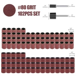 CMCP Sanding Drum Set Grit #80 #100 #120 Dremel With Sanding Mandrels Sanding Bands For Dremel Rotary Tools Abrasive Tools