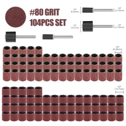CMCP Sanding Drum Set Grit #80 #100 #120 Dremel With Sanding Mandrels Sanding Bands For Dremel Rotary Tools Abrasive Tools