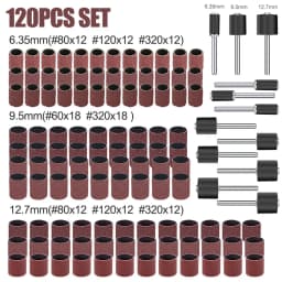 CMCP Sanding Drum Set Grit #80 #100 #120 Dremel With Sanding Mandrels Sanding Bands For Dremel Rotary Tools Abrasive Tools