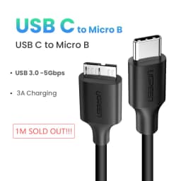 Ugreen USB C to Micro B 3.0 Cable 5Gbps 3A Fast Data Sync Cord For Macbook Hard Drive Disk HDD SSD Case USB Type C Micro B Cable