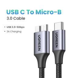 Ugreen USB C to Micro B 3.0 Cable 5Gbps 3A Fast Data Sync Cord For Macbook Hard Drive Disk HDD SSD Case USB Type C Micro B Cable