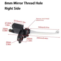 22MM M8/M10 Motorcycle Upper Front Brake Clutch Master Cylinder CNC Clutch Pump Reservoir Pump Lever Left Right Fit for Honda