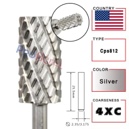 RolinStar 6.6 Large Barrel Silver Steel Carbide High Quality Remove Gel Polish 4XC Acrylic
