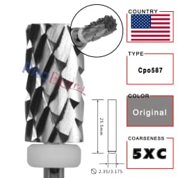 RolinStar 6.6 Large Barrel Silver Steel Carbide High Quality Remove Gel Polish 4XC Acrylic