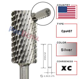 RolinStar 6.6 Large Barrel Silver Steel Carbide High Quality Remove Gel Polish 4XC Acrylic