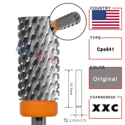 RolinStar 6.6 Large Barrel Silver Steel Carbide High Quality Remove Gel Polish 4XC Acrylic