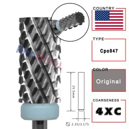RolinStar 6.6 Large Barrel Silver Steel Carbide High Quality Remove Gel Polish 4XC Acrylic