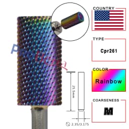 RolinStar 6.6 Large Barrel Silver Steel Carbide High Quality Remove Gel Polish 4XC Acrylic