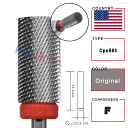 RolinStar 6.6 Large Barrel Silver Steel Carbide High Quality Remove Gel Polish 4XC Acrylic
