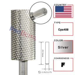 RolinStar 6.6 Large Barrel Silver Steel Carbide High Quality Remove Gel Polish 4XC Acrylic