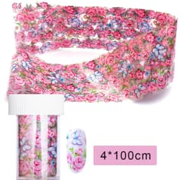 16Pc Holographic Nail Foil Set Starry Transfer 20*4cm Sticker Laser Flowers Leopard Mix Design Decal DIY Nail Art Decoration