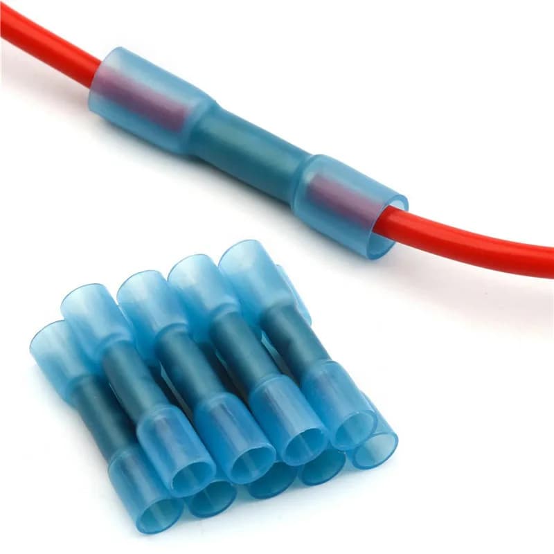 10/20/30/50PCS Heat Shrink Insulated Butt Connectors Splice Electrical Crimp Terminals Waterproof AWG 22-18 AWG 16-14 AWG 12-10