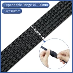 Black Nylon Mesh Tube PET Wire Sleeving Spiral Wrapping Expandable Insulated Braid Tight 3mm to 100mm Cable Sleeve