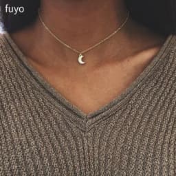 Bohemian Moon Star Crystal Heart Choker Necklace for Women Necklace Pendant on neck Chocker Necklace Jewelry Gift