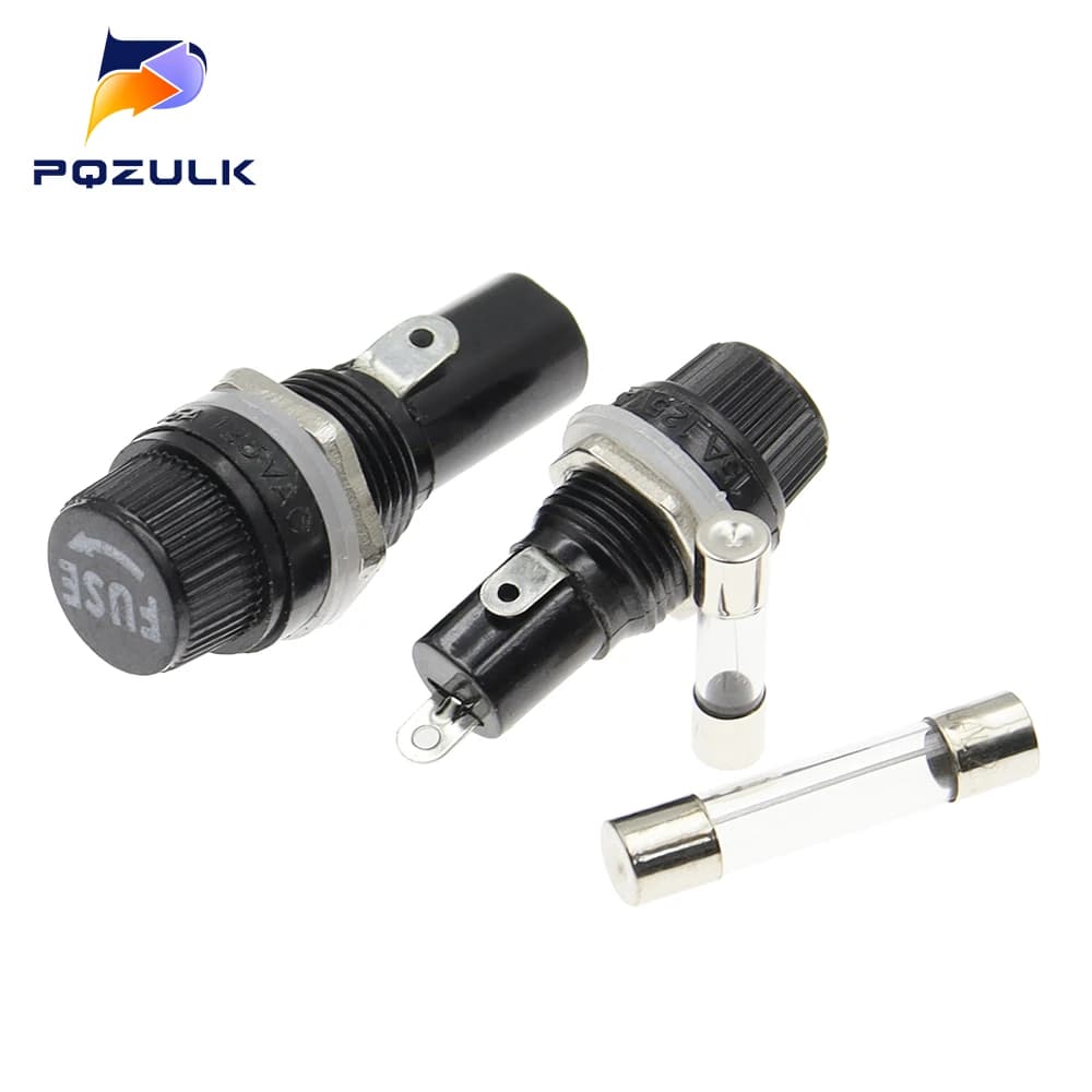 5PCS 5*20mm 6*30mm Glass Fuse Holders 5x20 6x30 Insurance Tube Socket Fuse Holder for insurance Panel Mount Fuse Holder