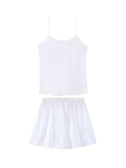 SuyaDream. Women Camis and Shorts, 19MM 100%Real Silk, Sleeveless Chic Summer Set, 2024 Solid Camisoles, White, Pink, Beige
