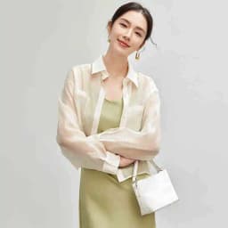 SENTUBILA Lyocell Women Shirt 2026 Spring Summer Lapel Neck Long Sleeve Crop Solid Pockets Lace-up Female Cozy Blouse 142C54323