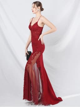 Sexy See Through Lace Maxi Summer Dress Women Elegant Luxury Mesh Bridesmaid Evening Dresses Birthday Prom Long Dresses Vestido