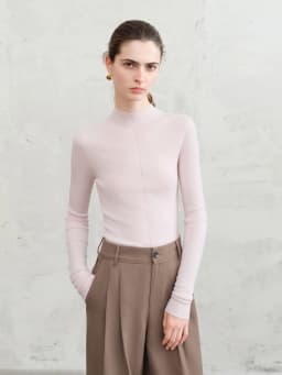 FSLE【Premium Series】German Biella Wool Autumn Super Fine Washable Seamless One-Piece Mock Neck Thermal Base Layer Shirt Women