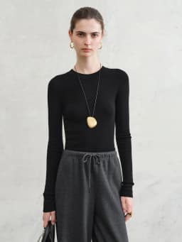 FSLE【Premium Series】German Biella Wool Autumn Super Fine Washable Seamless One-Piece Mock Neck Thermal Base Layer Shirt Women