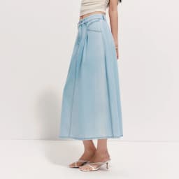 Semir Womens Skirt 2026 Cool Feeling A Line Pleated Denim Slim Fit Casual Versatile Soft