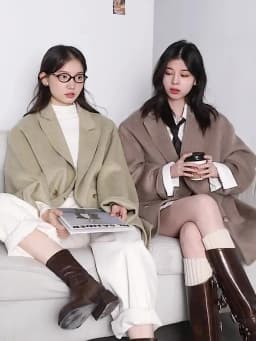 CHIC VEN New Women Woolen Coat Loose Solid Mid-length Double-sided Oversized Office Ladies Jackets Outerwear Autumn Winter 2026