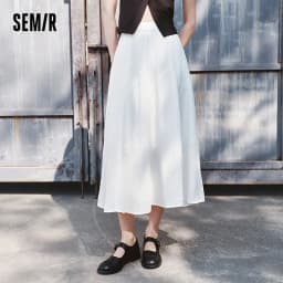 Semir Womens Skirt 2026 Elastic Waist Draped Split A Line Tops Loose Casual Style Soft Elegant Comfortable Daily Wear