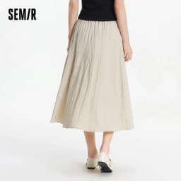 Semir Womens Skirt 2026 Elastic Waist Draped Split A Line Tops Loose Casual Style Soft Elegant Comfortable Daily Wear