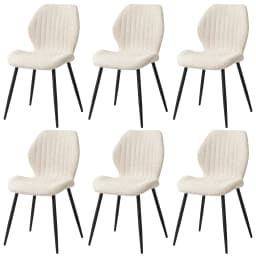 EGOONM Set of 2/4/6 Upholstered Padded Dining Chairs Linen Fabric Kitchen Chairs Metal Legs for Restaurant Cafe Home Room