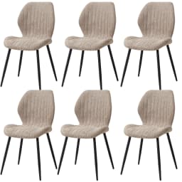 EGOONM Set of 2/4/6 Upholstered Padded Dining Chairs Linen Fabric Kitchen Chairs Metal Legs for Restaurant Cafe Home Room