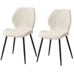 EGOONM Set of 2/4/6 Upholstered Padded Dining Chairs Linen Fabric Kitchen Chairs Metal Legs for Restaurant Cafe Home Room