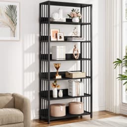 Tribesigns Bookshelf Storage Rack Standing Shelf 5 Tier Industrial Sturdy Bookshelf with Iron Pipe Frame