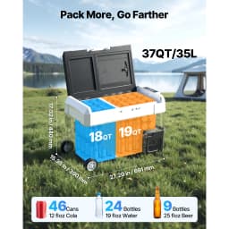 SucceBuy 35L 45L 55L Portable Foldable Handle Car Refrigerator with Wheel -4°F to 68°F Truck Refrigerator with APP Control Compressor Freezer for Camping Picnics Car Home Traval