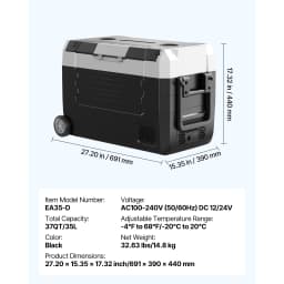 SucceBuy 35L 45L 55L Portable Foldable Handle Car Refrigerator with Wheel -4°F to 68°F Truck Refrigerator with APP Control Compressor Freezer for Camping Picnics Car Home Traval