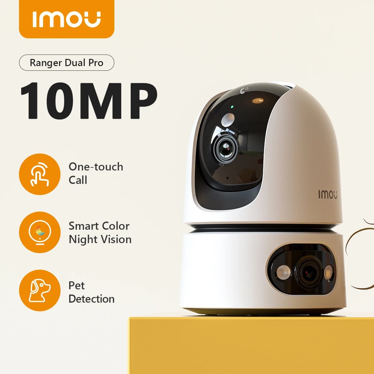 IMOU Ranger dual Pro 10MP Indoor Wifi PTZ Security Camera with One-touch Video Call AI Human & Pet Detection Two-Way Audio for Baby Monitor