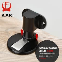 KAK Adjustable Door Holder Stainless Steel Magnetic Door Stopper Non-punch Sticker Water-proof Door Stop Furniture Door Hardware