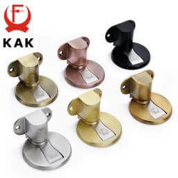 KAK Adjustable Door Holder Stainless Steel Magnetic Door Stopper Non-punch Sticker Water-proof Door Stop Furniture Door Hardware