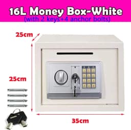 Safes for Home Fireproof Waterproof with 2 Manual Override Keys,Security Safe Cash Box with Double Digital Keypad and Key