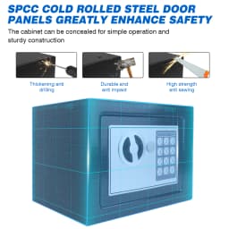 Safes for Home Fireproof Waterproof with 2 Manual Override Keys,Security Safe Cash Box with Double Digital Keypad and Key