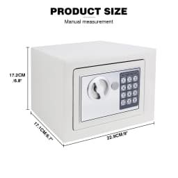 Safes for Home Fireproof Waterproof with 2 Manual Override Keys,Security Safe Cash Box with Double Digital Keypad and Key