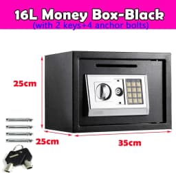 Safes for Home Fireproof Waterproof with 2 Manual Override Keys,Security Safe Cash Box with Double Digital Keypad and Key
