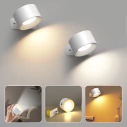 2PCS Magnetic Wall Lamp, LED Wall Sconce, Wall Mounted Lamp, With Rechargeable Battery Operated, USB Port, Cordless Wall Light