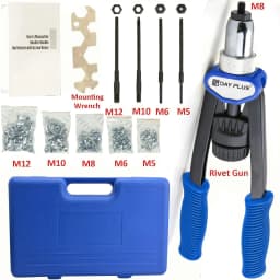 Professional Rivet Nut Pliers Set Blind Riveter Set Riveting Machine Threaded Nut Riveting M5-M12 Tool with 150 Rivet Nuts