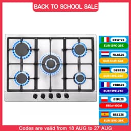 Topstrong 5 Burner Stainless Built-in Natural Gas Propane NG/LPG Gas Hob YYEUGCT-S05