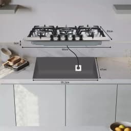 Topstrong 5 Burner Stainless Built-in Natural Gas Propane NG/LPG Gas Hob YYEUGCT-S05