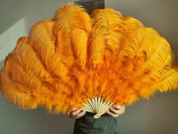 100/130Cm Big Pink Ostrich Feather Dance Fans Foldable Hand Held Plume Fan Decorate Halloween Party Belly Craft Accessories