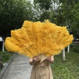 100/130Cm Big Pink Ostrich Feather Dance Fans Foldable Hand Held Plume Fan Decorate Halloween Party Belly Craft Accessories
